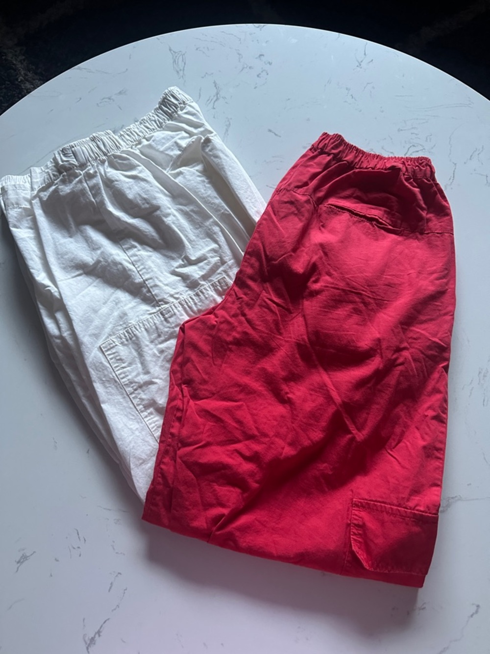 Zara Kids Elastic-Waist Shorts in Red & White